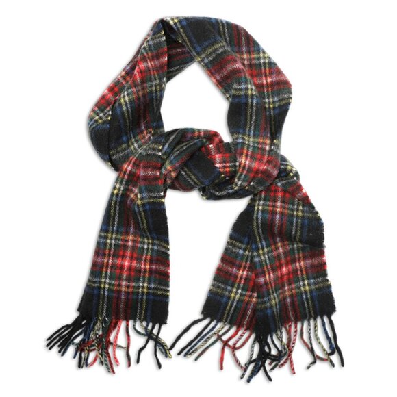Ballantrae Lambswool Plaid Scarf Scotland Black Red Tartan Plaid Edinburgh Wool - Picture 3 of 5